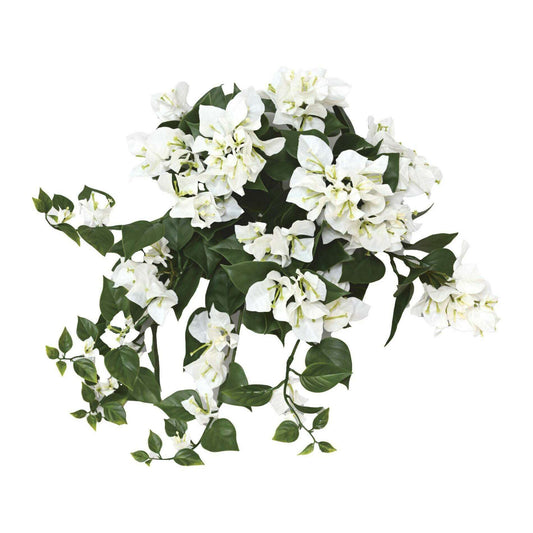 Chute artificielle fleurie Bougainvillier large UV - plante d'extérieur - H.40cm blanc - B4