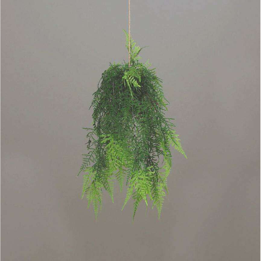 Composition artificielle boule de fougère à suspendre - Feuillage intérieur - H.52cm vert - Q2