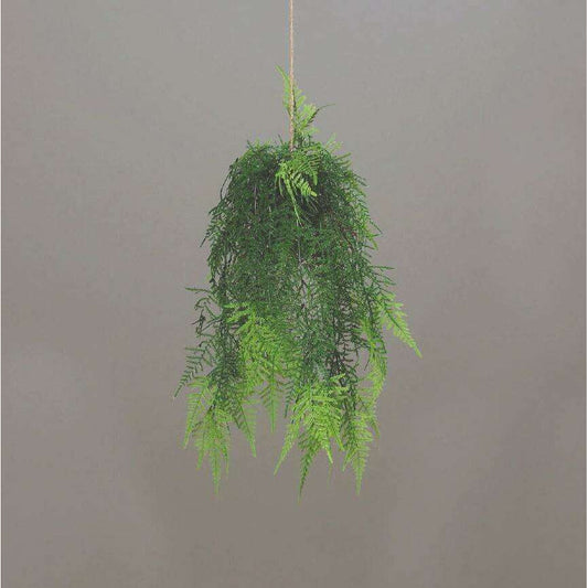 Composition artificielle boule de fougère à suspendre - Feuillage intérieur - H.52cm vert - Q2