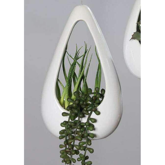 Composition artificielle Succulente à suspendre - Feuillage intérieur - H.22cm vert - Q2