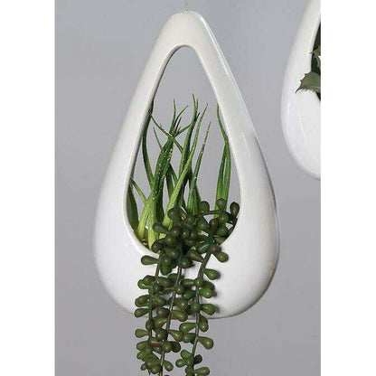 Composition artificielle Succulente à suspendre - Feuillage intérieur - H.22cm vert - Q2