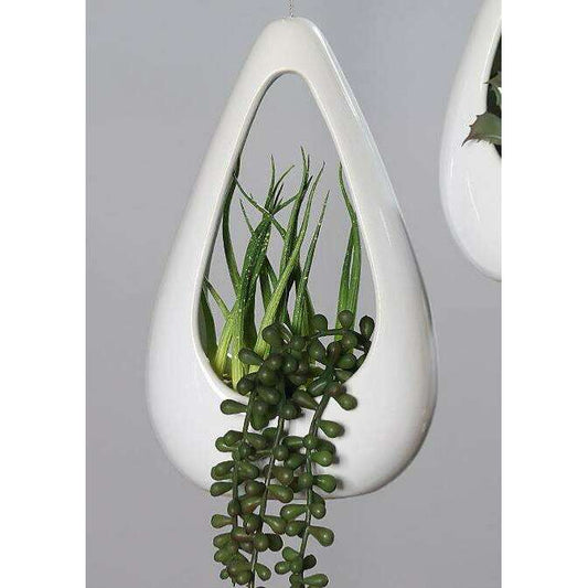 Composition artificielle Succulente à suspendre - Feuillage intérieur - H.22cm vert - Q2