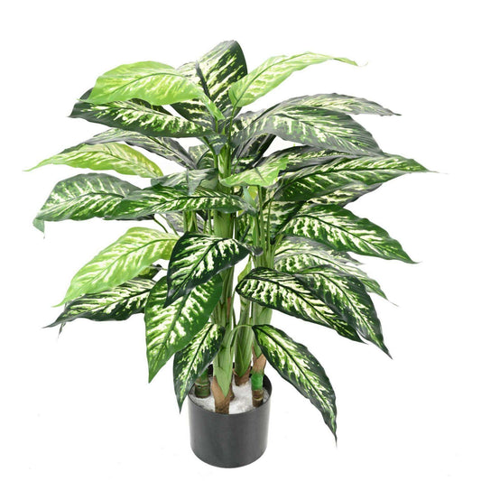 Dieffenbachia artificiel 100% recyclable - plante d'intérieur - H.80cm