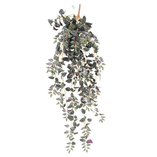 Feuillage artificiel chute de Tradescantia - plante d'intérieur - H.110cm vert violet N3