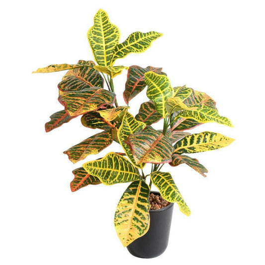 Feuillage artificiel Croton en piquet - plante d'intérieur - H.70cm vert rouge jaune D4
