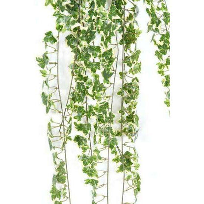 Feuillage artificiel Lierre Gala en piquet - 801 feuilles - H.130cm vert blanc - J3