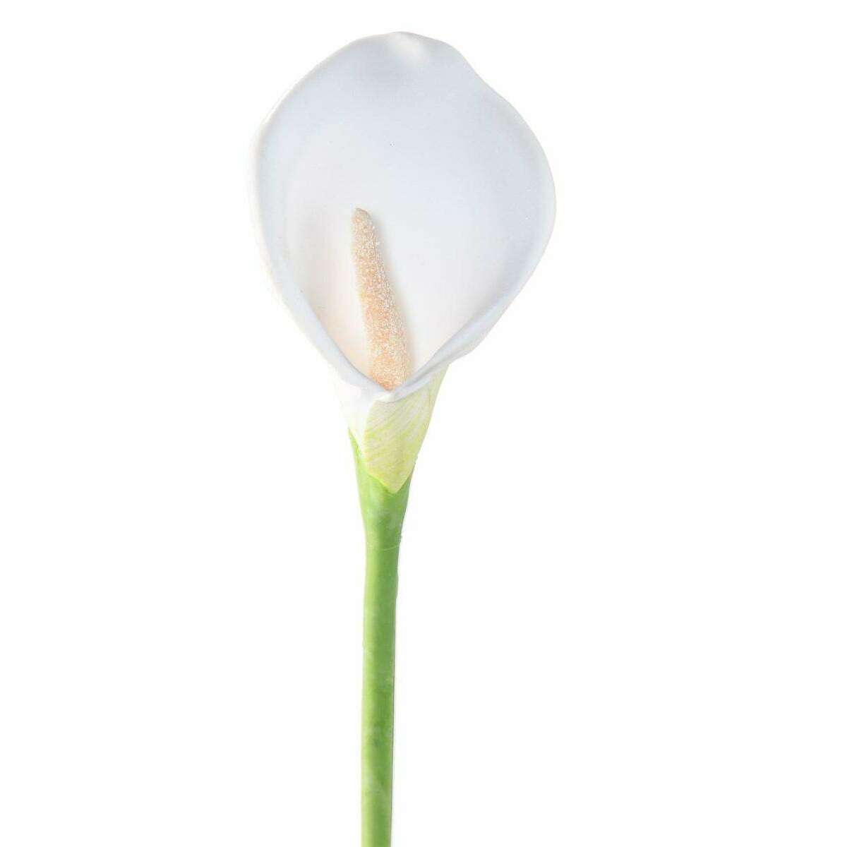 Fleur artificielle Arum haute qualité - composition bouquet - H. 78 cm blanc A3