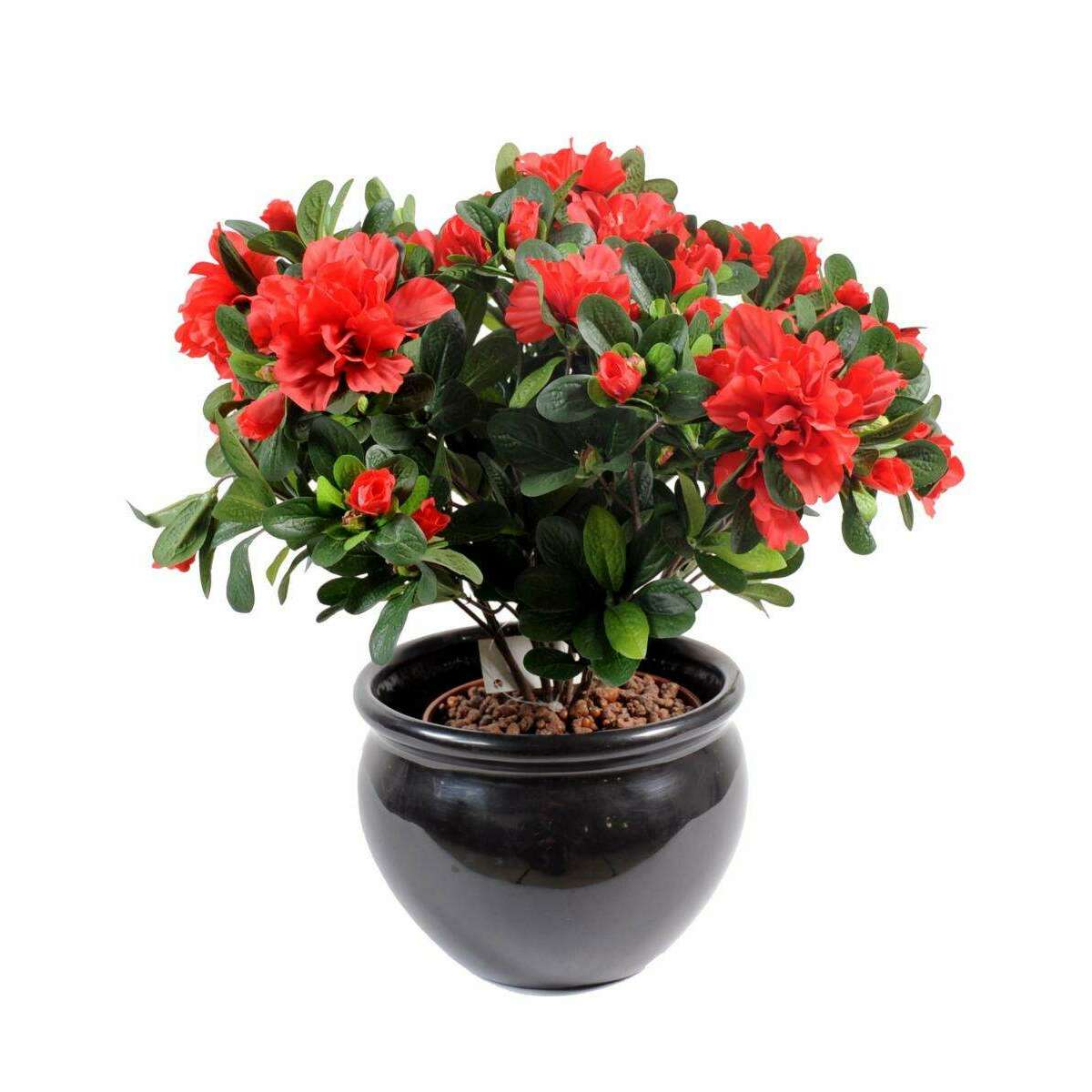 Fleur artificielle Azalée en piquet (sans le pot) - intérieur - H.35cm rouge