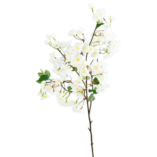 Fleur artificielle branche de cerisier - 85 fleurs 16 feuilles - H.105cm blanc-D1