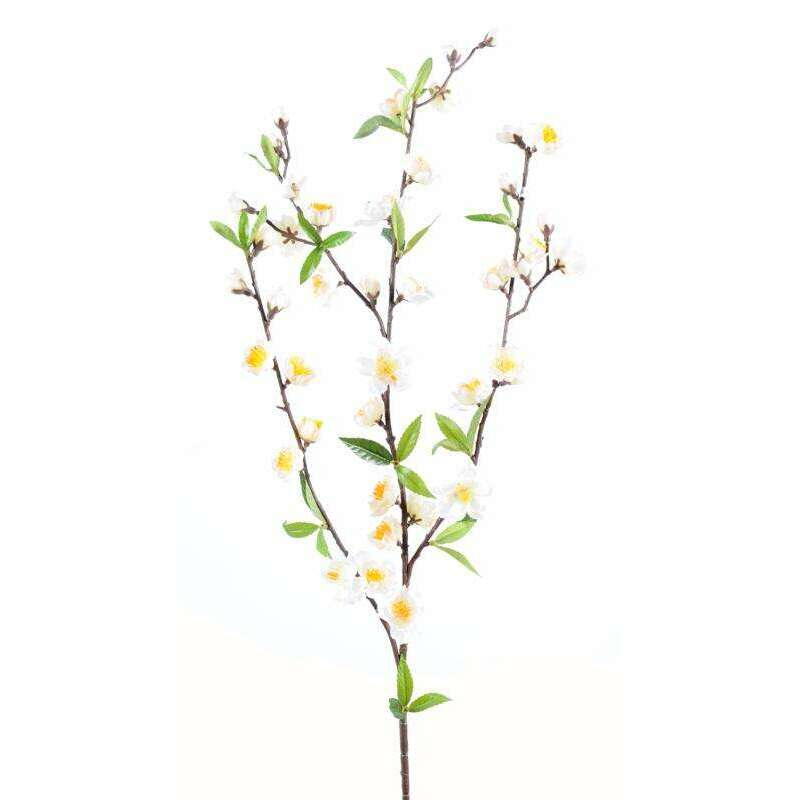 Fleur artificielle branche de cerisier blanc 42 fleurs H.70cm - D4