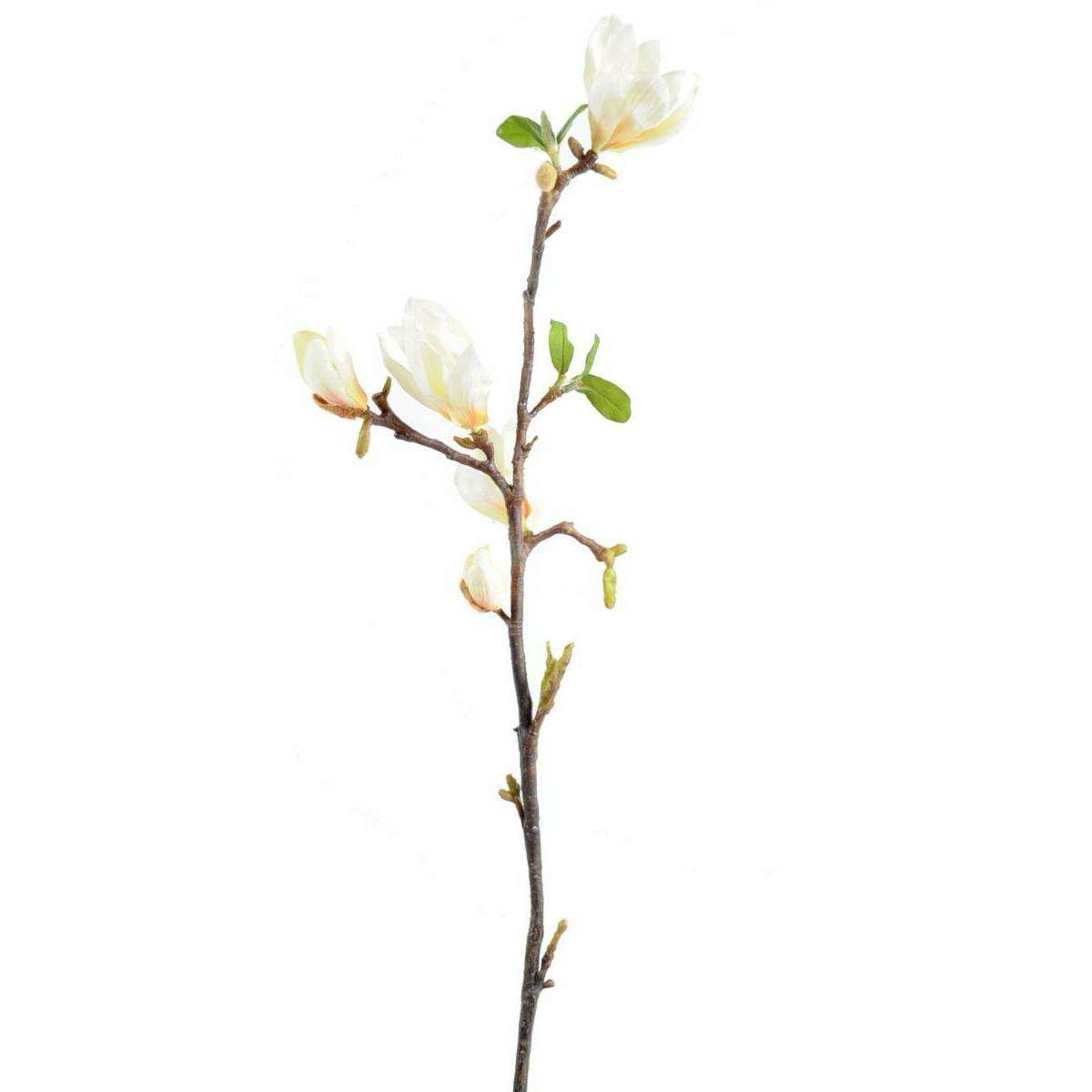 Fleur artificielle branche de Magnolia - création florale intérieur - H.83cm blanc - M1
