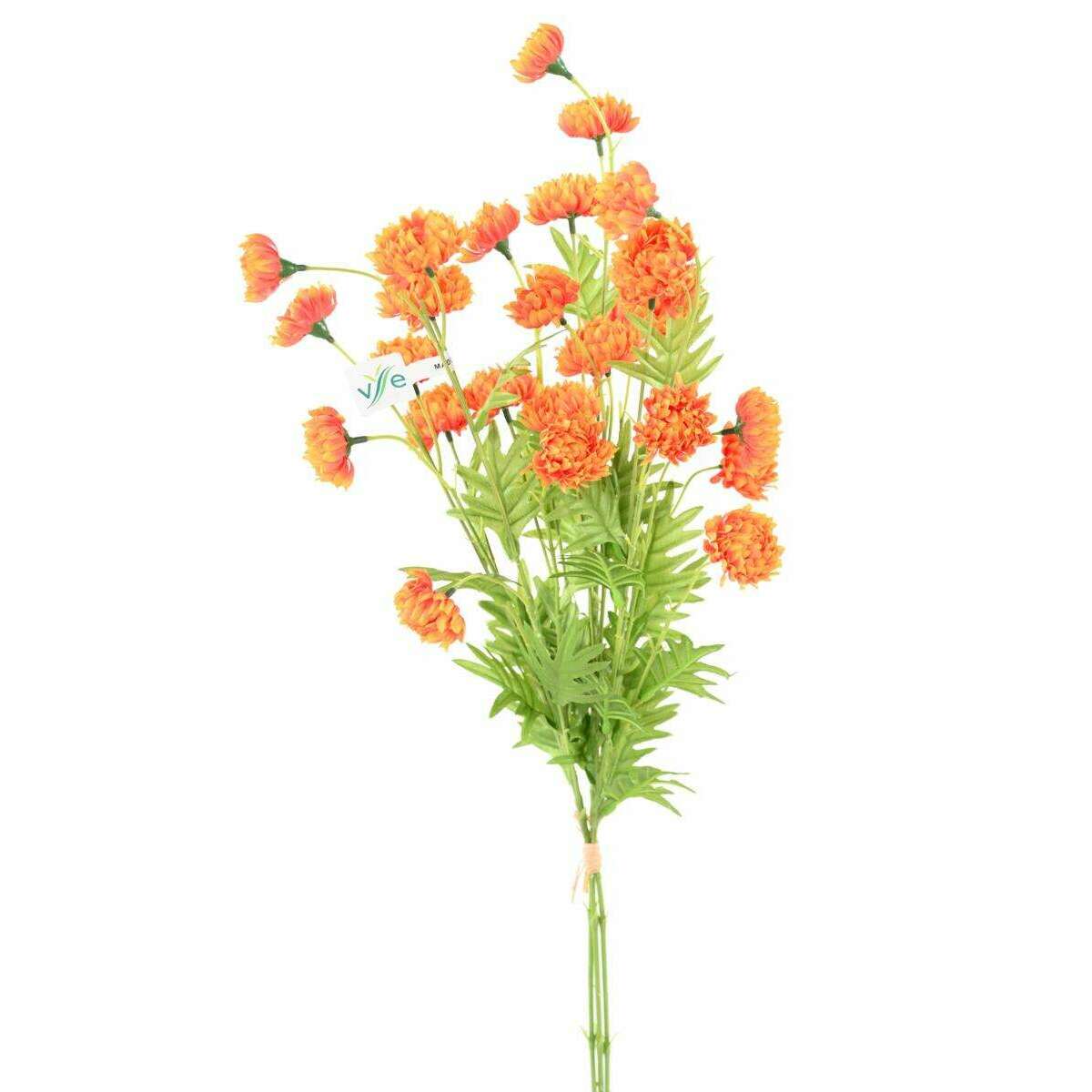 Fleur artificielle coupée Chrysanthème 27 fleurs - décoration intérieure - H.80 cm orange - D1