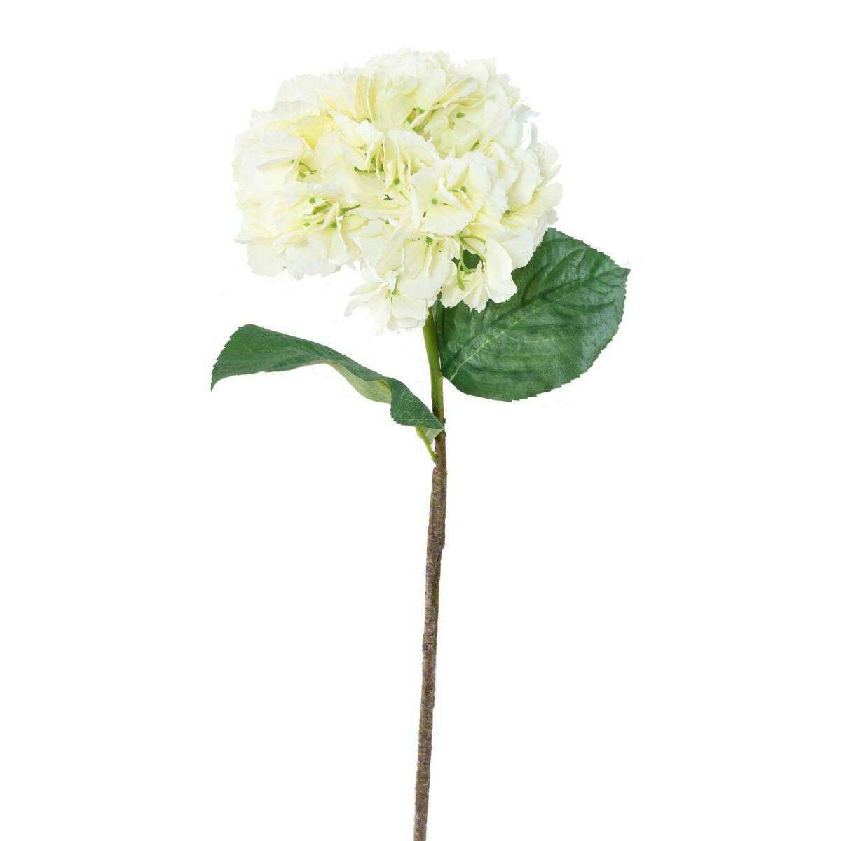 Fleur artificielle coupée Hortensia - création bouquet - H.80cm blanc - H4