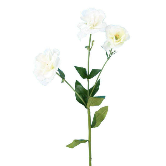 Fleur artificielle coupée Lisianthus 3 fleurs - création de bouquet - H.70cm blanc - K1