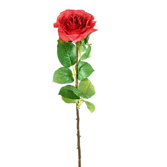 Fleur artificielle coupée rose - décoration d'intérieur - H.66cm rouge - M4