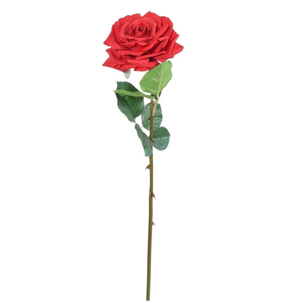 Fleur artificielle coupée rose - décoration intérieure - H.74 cm rouge - M4