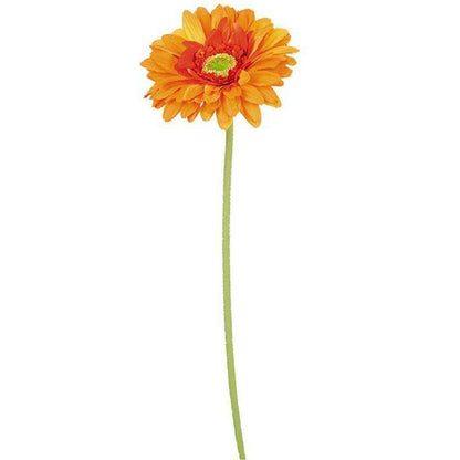 Fleur artificielle Gerbera - composition bouquet artificiel - H.50 cm orange - S2