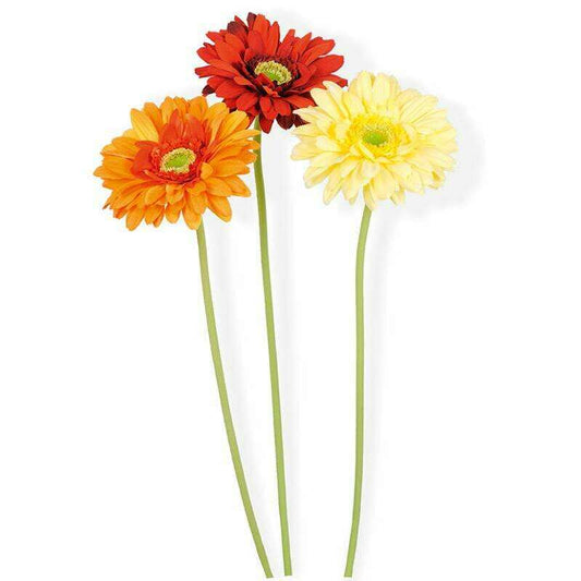 Fleur artificielle Gerbera - composition bouquet artificiel - H.50 cm orange - S2