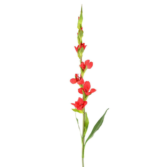 Fleur artificielle Glaïeul - création de bouquet - H.100cm rouge-H1
