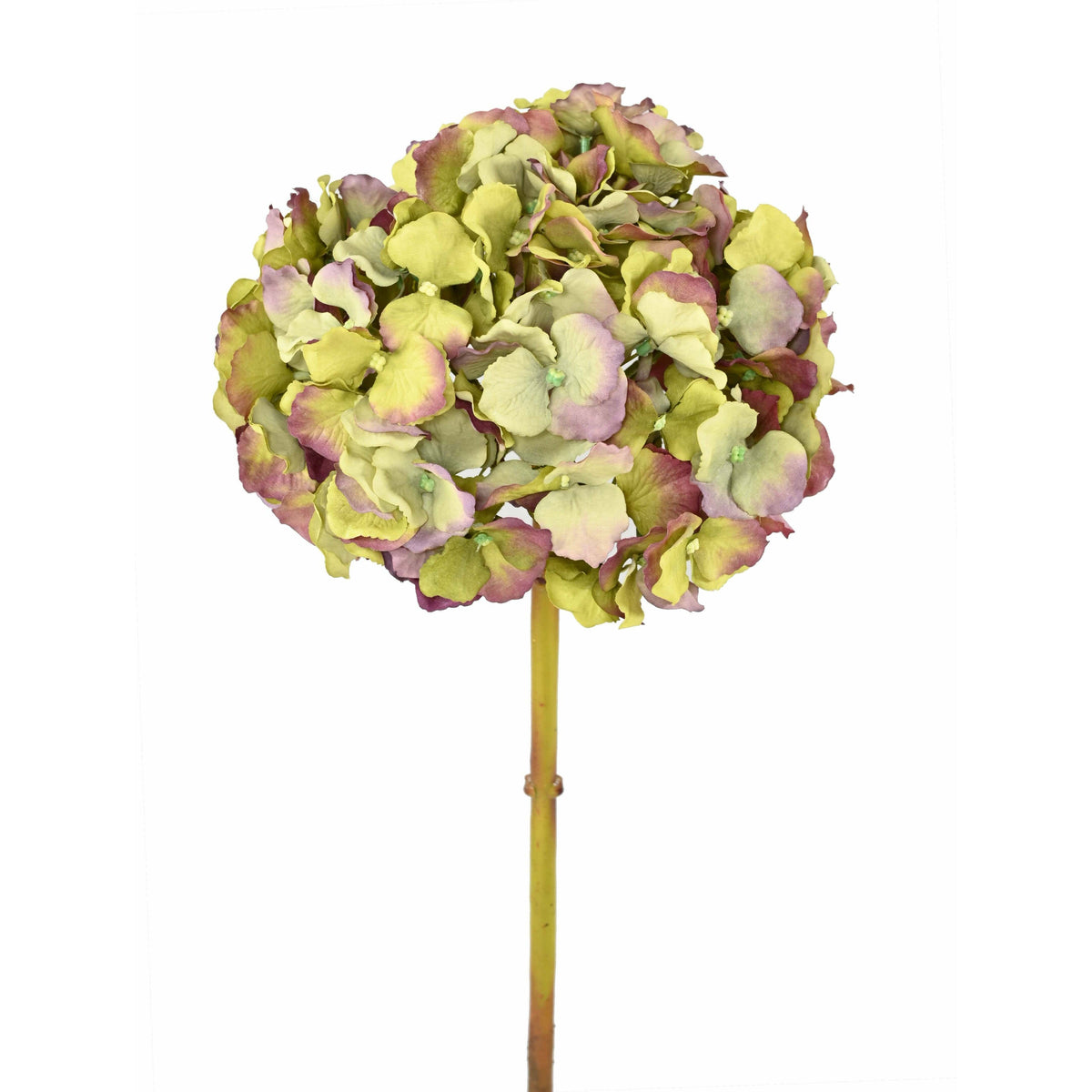Fleur artificielle Hortensia - création bouquet composition - H.45cm vert/rose H4