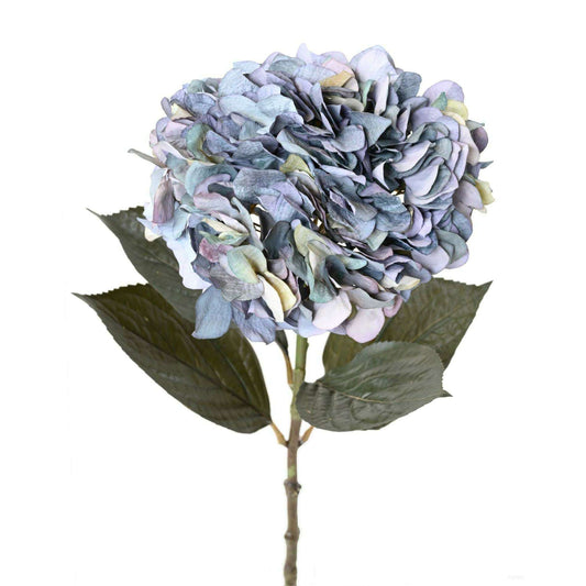Fleur artificielle Hortensia large - création bouquet - H.65cm bleu H4