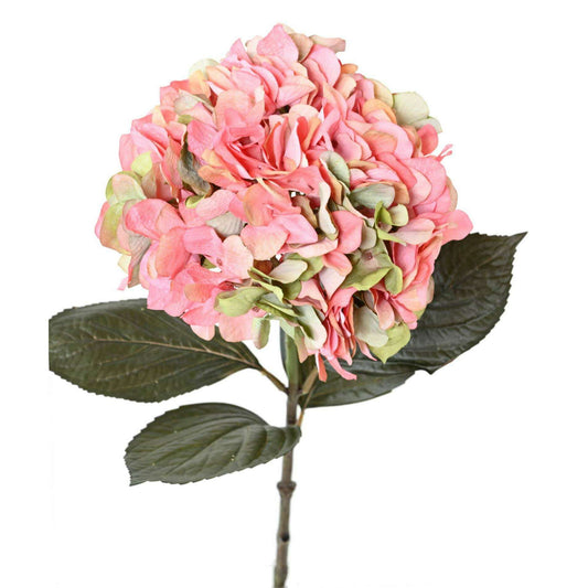 Fleur artificielle Hortensia large - création bouquet - H.65cm rose H4