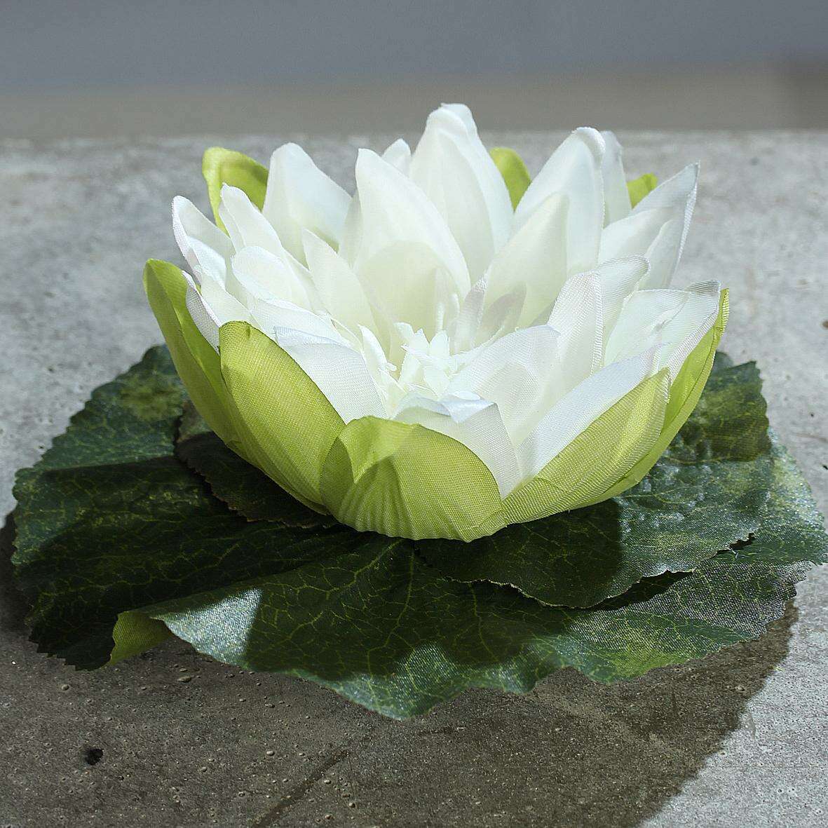 Fleur artificielle Nénuphar Lotus - décoration d'intérieur - Ø.12cm crème R1