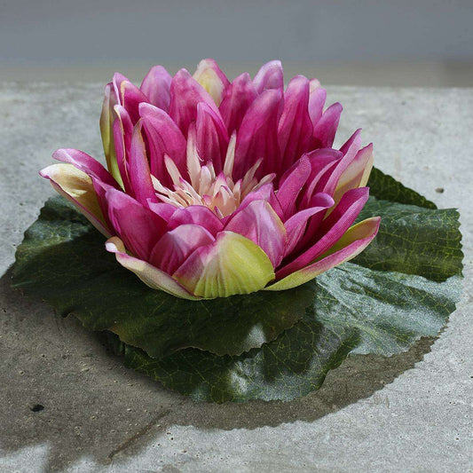 Fleur artificielle Nénuphar Lotus - décoration d'intérieur - Ø.12cm fuchsia R1