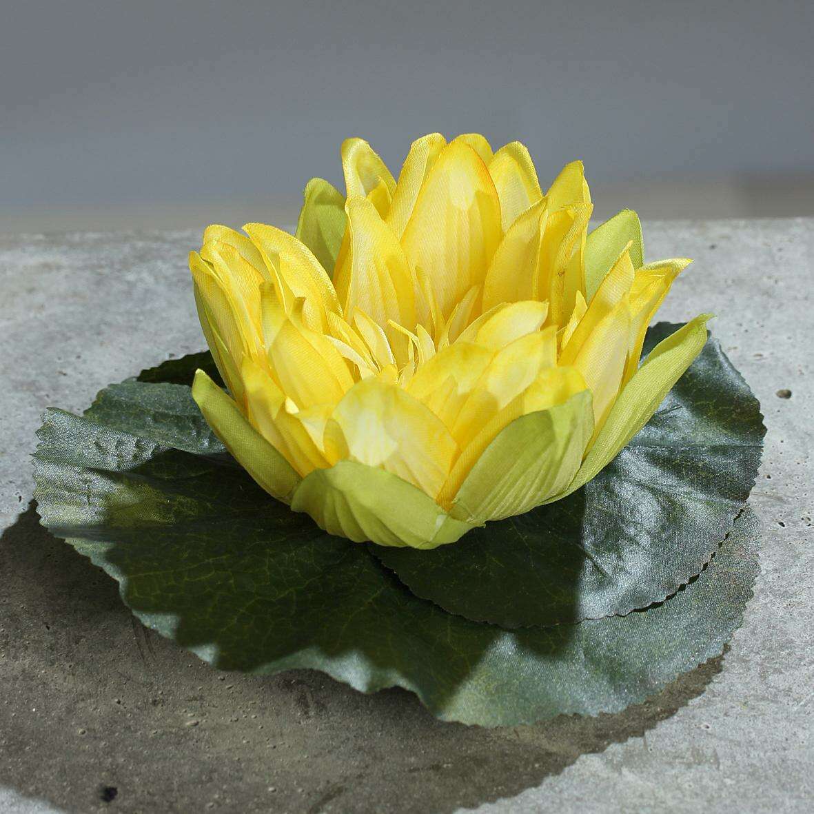 Fleur artificielle Nénuphar Lotus - décoration d'intérieur - Ø.12cm jaune R1