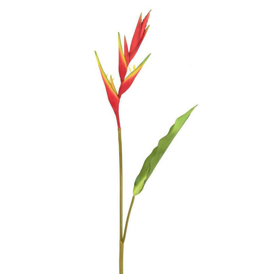 Fleur artificielle Oiseau de paradis - décoration d'intérieur - H.109cm rouge