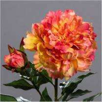 Fleur artificielle Pivoine haut de gamme - composition florale - H.88cm orange fuchsia - R1