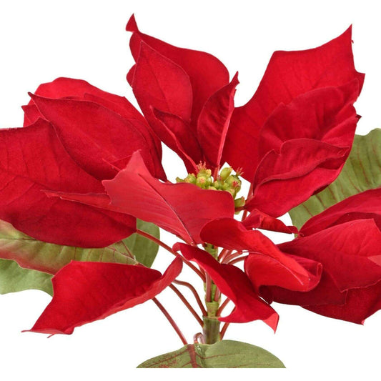 Fleur artificielle Poinsettia - composition florale - H.80cm rouge - L1