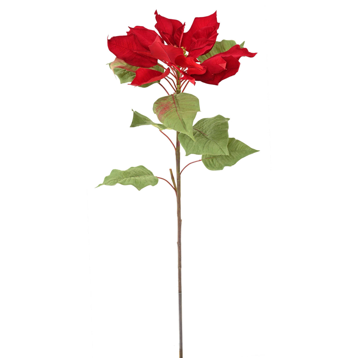 Fleur artificielle Poinsettia - composition florale - H.80cm rouge - L1