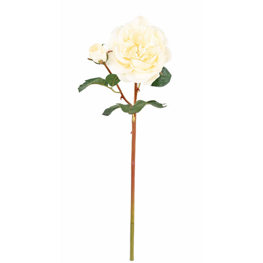 Fleur artificielle rose - composition florale - H.53cm blanc M4
