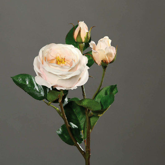 Fleur artificielle rose 1F 2B - décoration florale d'intérieur - H.46cm saumon P3