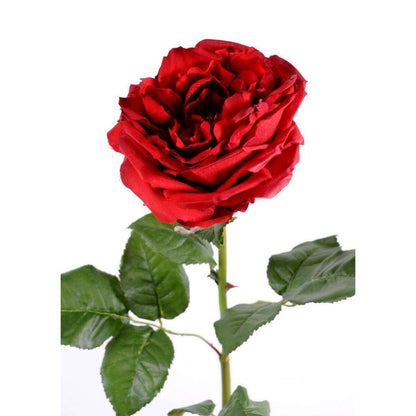 Fleur artificielle rose Anglaise Ø.14cm - haute gamme - H.85cm rouge - M5
