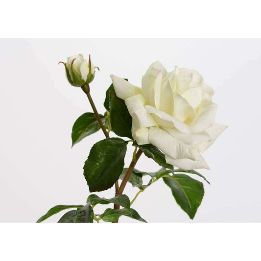 Fleur artificielle rose Melody reality - Fresh touch haute qualité - H.53cm blanc S3