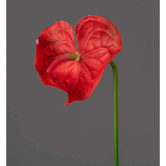 Fleur artificielle tige d'Anthurium - décoration florale - H.66cm rouge - R4