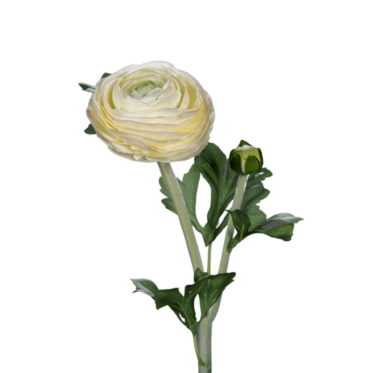 Fleur artificielle tige de Renoncule - création de bouquet - H.57cm crème R1