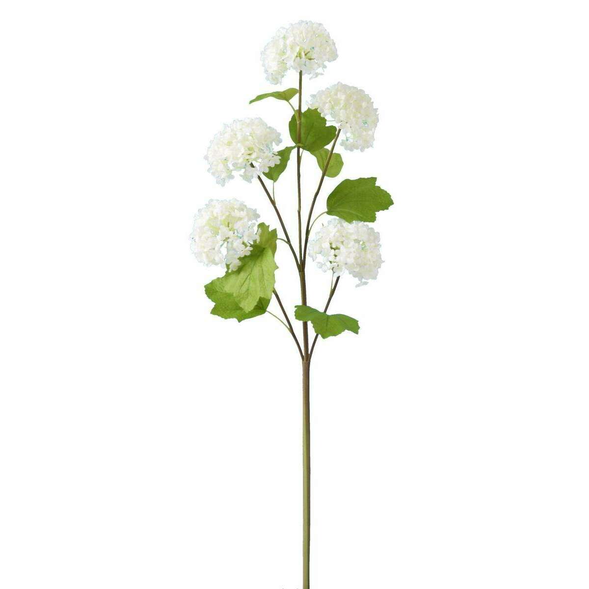 Fleur artificielle Viburnum 5 boules de fleurs - composition bouquet - H.75cm blanc N2