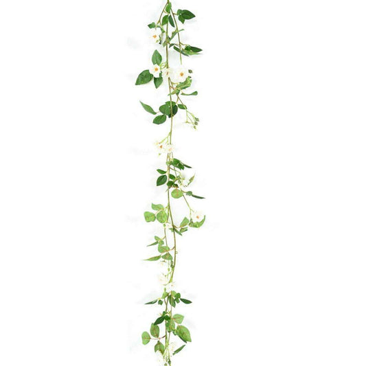 Fleurs artificielles Guirlande de rose mini - décoration d'intérieur - H.180cm blanc - N3