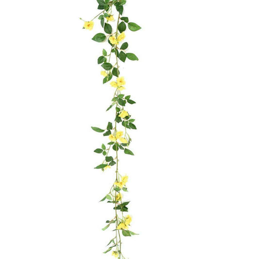 Fleurs artificielles Guirlande de rose mini - décoration d'intérieur - H.180cm jaune - M4