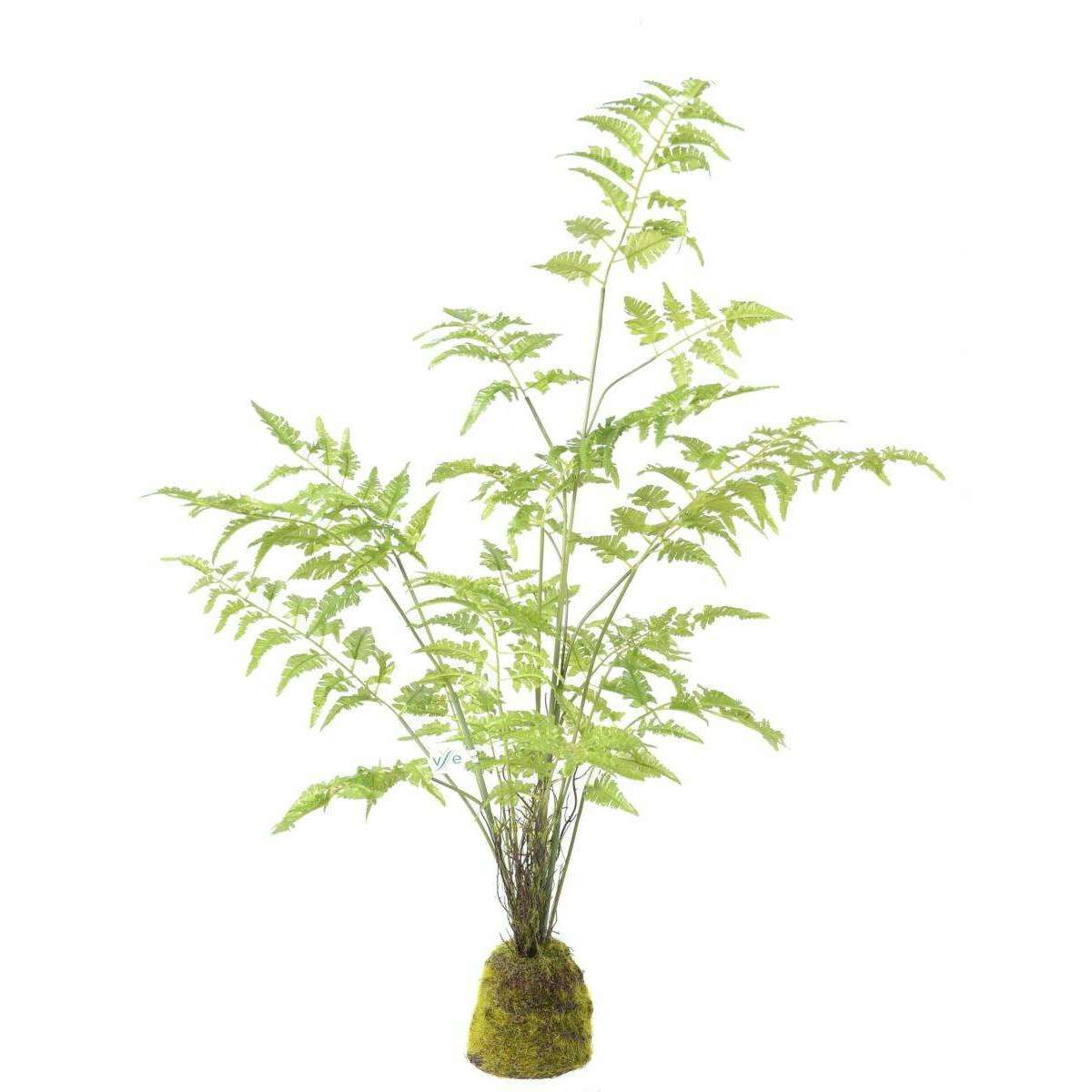 Fougère artificielle socle mousse - plante d'intérieur - H.95cm vert - E5