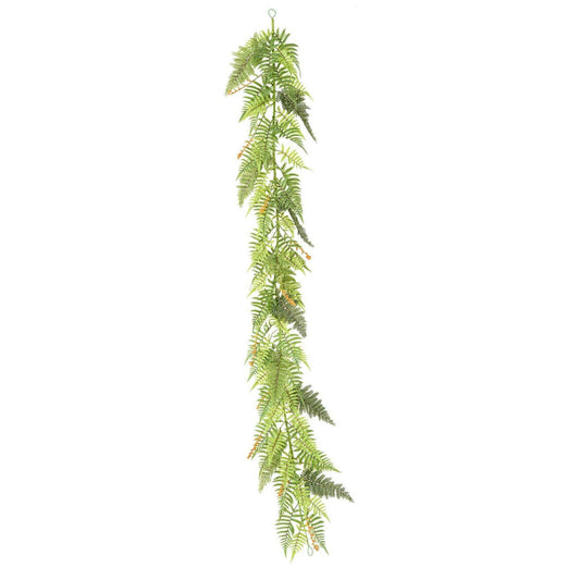 Guirlande artificielle de Fougère - feuillage synthétique d'intérieur - H.180cm vert - G2