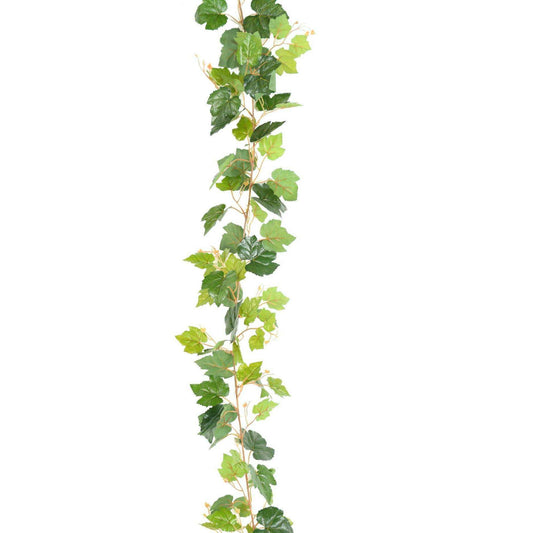 Guirlande artificielle de vigne 117 feuilles - décoration d'intérieur - H.200cm vert U2