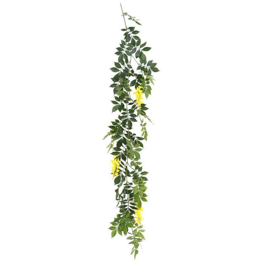 Guirlande artificielle Glycine - feuillage pour intérieur - H.180cm jaune - G5