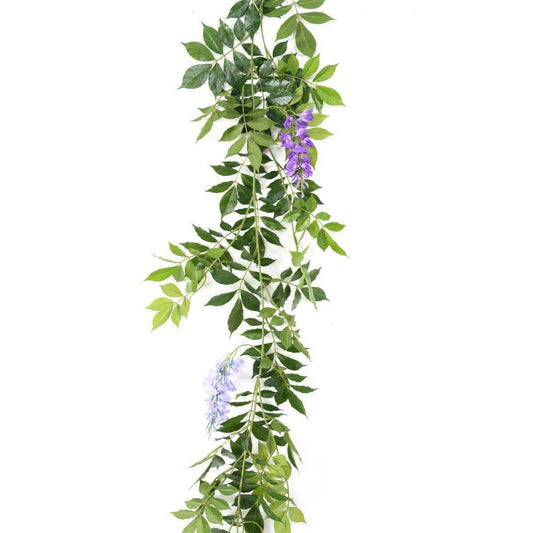 Guirlande de Glycine artificielle violette de 180 cm - feuillage pour intérieur M4
