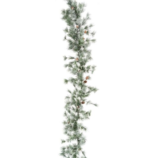 Guirlande artificielle pailletée avec pommes de pin - déco noël - H.270cm chariot noel