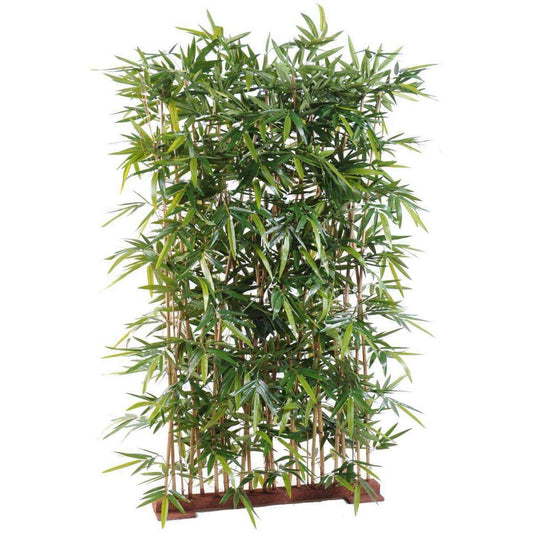 Haie artificielle Bambou New UV résistant - extérieur balcon terrasse - H.185cm socle 95cm