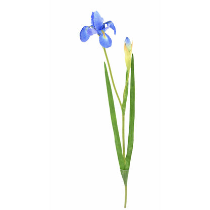 Fleur artificielle iris 1 fleur 2 boutons - décoration d'intérieur - H. 60cm bleue
